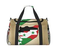 Syrian Arab Republic flag Map01 print Travel Duffle Bag Gym Bag for Women,Puffer Tote Bag,Weekender Overnight Bag Organizer, Black, One Size