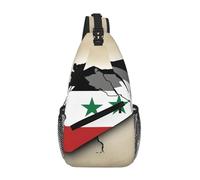 Syrian Arab Republic Flag Map02 Crossbody Sling Bag Crossbody Shoulder Chest Bag Shoulder Strap Waist Fanny Pack Men Women