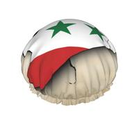 Syrian Arab Republic Flag Map02 Shower Caps Women Reusable Large Shower Cap Men Quickdry Care Hair Long Short Kids Bath