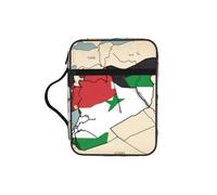 Syrian Arab Republic Flag Map03 Print Bible Cover Lightweight Tablet Sleeve Durable Makeup Bag Pencil Case for Church School Travel