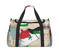 Syrian Arab Republic flag map03 print Travel Duffle Bag Gym Bag for Women,Puffer Tote Bag,Weekender Overnight Bag Organizer, Black, One Size