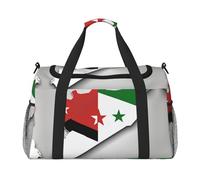 Syrian Arab Republic flag Map04 print Travel Duffle Bag Gym Bag for Women,Puffer Tote Bag,Weekender Overnight Bag Organizer, Black, One Size