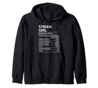 Syrian Girl Nutrition Facts Funny Womens Syria Zip Hoodie