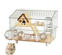 Syrian Hamster Cage,2-Layer Clear Acrylic Pet House,Small Animal Cage - for Pet Shop Yard Observation Indoor Play Outdoor Home