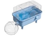 Syrian Hamster Cage 32cm, Multi-Tier Transparent Hamster Cages with Accessories, Deluxe Set for First-Time Owners