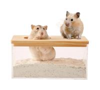 Syrian Hamster Sand Bath Box - Spacious Transparent Acrylic Habitat Enclosure, Gerbil Shower and Digging Room Small Animals Toilet, Portable Grooming Dust Container Cage Accessory | Multifunctional In