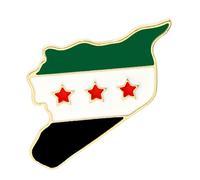 Syrian Map Flags Brooch Sturdy Kirsite Vibrant Colors Badge Perfect For Collectors And Cultural Event Attendees Syria Map Pin