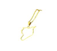 Syrian Map Necklace - Retro Ethnic Style Hollow Enamel Charm Pendant Solid Color Clavicle Chain For Men Women Jewelry Accessories,Yellow,Long:50Cm