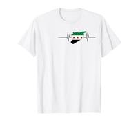 Syrian revolution flag . Syrian map heartbeat design. T-Shirt