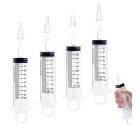 Syringe 100ml - 4Pack Large Syringe for Measuring Liquids, Individually Sterile Sealed Plastic Syringes with Clear Scale, Lab Syringes for Scientific Experiments, Colostrum Collection and Feeding Pets