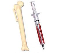 Syringe and Bone Pen Dual Pack Writes in Black Ink Free Refill for Syringe Pen Double Value
