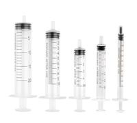 Syringe Set, 1ml 3ml 5ml 10ml 20ml Plastic Syringe, Feeding Syringes for Pets, Liquid Measuring Syringes Tools, for Labs, Animal Feeding, Dispensing, Watering (No Needle, 5 PCS)