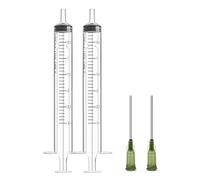 Syringes + 14 Gauge Blunt Needles Liquid Mixing Kit - Ideal for VG E Liquid, Crafts, and Precision Dispensing, Glues & Oils (3ml - 2pack) by Wizard Trading