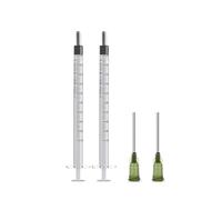 Syringes + 14 Gauge Blunt Needles Liquid Mixing Kit - Ideal for VG E Liquid, Crafts, and Precision Dispensing, Glues & Oils (1ml - 2 pack) by Wizard Trading