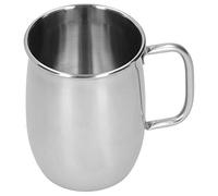 Syrisora 1000ml Stainless Steel Beer Mug Water Cup, Smooth Round Mouth No Scratch Mirror Polished 304 Steel Ergonomic Handle with Concave-Convex Base for Coffee Juice Water