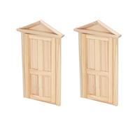 Syrisora 2pcs Dollhouse Miniature Door 1:12 Scale 1: 16 Scale Furniture DIY Dollhouse Mini Wooden Door Wooden Dollhouse Furniture Doll House Decor Parts