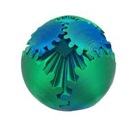 Syrisora 3D Printed Gear Ball, Compact Portable Rotation Sphere Desk Toy with Smooth Tactile Experience, for Stress Anxiety Relief Adults Children (Blue Green #18)