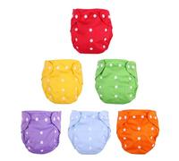 Syrisora 6PCS Baby Cloth Diapers, Adjustable Washable Reusable Soft Breathable Diapers with Elastic Waist and 10 Buckle Sizes, for Infants