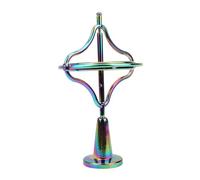 Syrisora Alloy Gyroscope Toy Spinning Top Decompression Fingertip Stress Relief for Adults with Stainless Steel Shaft Gold-Plated Flywheel (Colorful)