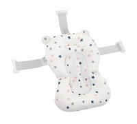 Syrisora Baby Bath Seat Cushion, Floating Safe Foldable Adjustable Infant Bath Support Pillow for Newborn, with 3 Safety Belts for Head Neck Back Support, Suitable for 0-12 Months (White Stars)