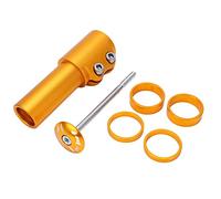 Syrisora Bike Stem Riser, Forged Aluminum Alloy Handlebar Riser Extension with 4 Adjustable Washers for Mountain Road Bicycle, 30mm Height Increase (Yellow)