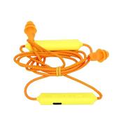 Syrisora Bluetooth Earplug Headphone, 29dB Noise Reduction IPX5 Rechargeable Neckband Earbuds with Bluetooth 5.3 for Construction Workshop Woodworking Fitness (Yellow)