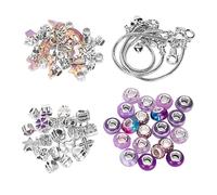 Syrisora Bracelet Making Kit, Complete DIY Jewelry Making Set with Alloy Plastic Beads and Pendants, for Kids Craft Gifts and Handmade Accessories (Purple)