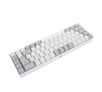 Syrisora Compact 68-Key Wired Keyboard, RGB Backlit Gaming Keyboard, Ergonomic Design Foldable Feet, Multimedia Keys for PC Laptop (Gray White Color Block)