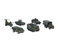 Syrisora Diecast Military Vehicles 6 Pack Toys Assorted Transporter Tank Helicopter Armored Car for Boys Kids Age 3+