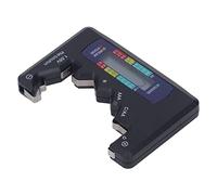 Syrisora Digital Battery Tester, LCD Screen ABS Portable Battery Power Checker with Green Yellow Red Indicator for 1.5V 9V AA AAA C D Button Cell Batteries (Black)