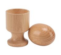Syrisora Egg Cup Puzzle Toy, Wooden Grasping Practice Project Fitting Exercise for Fine Motor Skills, with Beech Wood Material, for Baby Toddler Early Education