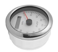 Syrisora GPS Speedometer Odometer Odograph 85mm 316 Stainless Steel IP67 with Colorful Adjustable Backlight for Cars Boats RVs Engineering Machinery (White)