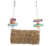 Syrisora Grass Tunnel, Bird Chewing Swing Relaxing Woven House Toy with Hook for Easy Installation, for Cockatiel Budgie Hamster Small Animals