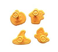 Syrisora Halloween Cookie Stamp Set, 4pcs Silicone Biscuit Moulds with