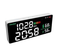 Syrisora LED Decibel Meter 2.4G WiFi wall Mounted with 11 inch Temperature | Smart App Control, 30-130 DBA Accuracy ±1.5dBA, 2000mAh Rechargeable Battery, Classroom Office Use