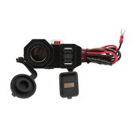 Syrisora Motorcycle Dual USB Charger 12V with Digital Voltmeter and for Phone GPS Car Fridge Vacuum Cleaner