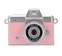 Syrisora Palm Size Camera, 1080P Retro Camera with Wide Angle Lens 1.47 Inch Flip Screen and Fill Light, for Campus Cycling Pets Daily Life (Pink)