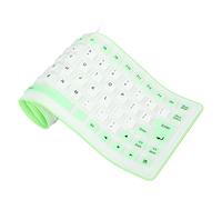 Syrisora Portable & Foldable Lightweight Silicone Keyboard with 85 Keys, USB Wired, Fully Sealed Design, Soft & Comfortable for PC, Silent (Green)