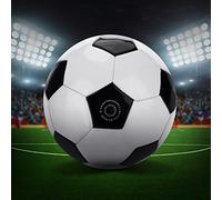 Syrisora Size 4 Soccer Ball, Classic Black White Standard Training Football, with Surface for Improved Stability and Precision, for School Sports and Kids Gifts