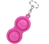 Syrisora Stress Relief Keychain, Push Bubble Sensory Toy with Key Ring, for Students Adults ADHD Anxiety Office Home Decor (Pink)