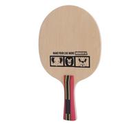 Syrisora Table Tennis Racket, 5 Layer Pure Wood with Carbon for Superior Control and Power, Comfortable Grip Handle, Lively Animal Patterns for Kids Beginners Indoor Outdoor Play (Handshake Long