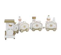 Syrisora Wooden Santa Toy Set 5 Pcs Christmas Tree Decorations with Unique Designs for Holiday Party Home Decoration (white five knots)