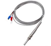 Syrkoven K-Type Thermocouple 100mm Probe 2m Wire 400C Max(30mm-Wire 2m) | 50mm stainless steel probe, 2m wire, resistant, for ideal for ovens and industrial use