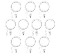 SYRLIG Curtain ring with clip and hook, white, 38 mm