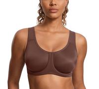 SYROKAN Women's Max Control Solid High Impact Plus Size Underwire Sports Bra for Large Breasts Taupe 40G