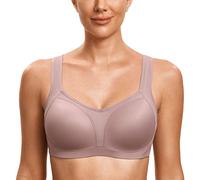 SYROKAN Women's Sports Bras High Support Underwire Padded High Impact No Bounce Plus Size Running Bra Brick 38F