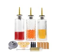 Syrup Dispenser Bottles Set 3 Packs 5 OZ Simple Small Syrup Bottles Set with Upgrade Metal Pour Spout SC057 (3 Pack)