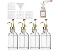 Syrup Dispenser for Coffee Bar - Clear Glass Syrup Container - Sauce Bottle with Labels for Bar Office Kitchen Home Baristas Dessert Chefs Catering Services Drink Table Ketchup
