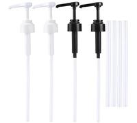 Syrup Pump Dispenser, Pack of 4 Dosing Pump for 25 and 38 mm Thread Bottle Syrup Pumps Coffee Syrup Dispenser Reusable Syrup Portion Pumps Dosing Dispenser Pump Dispenser for Oyster Sauce Cooking