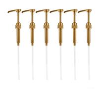 Syrup Pump Dispenser Set, 6pcs Head Press Type Quantitative 10ml Pumps, Food-Grade PP Material with Stainless Steel Spring and Anti-Siphon Chamber, Adjustable(28/410)